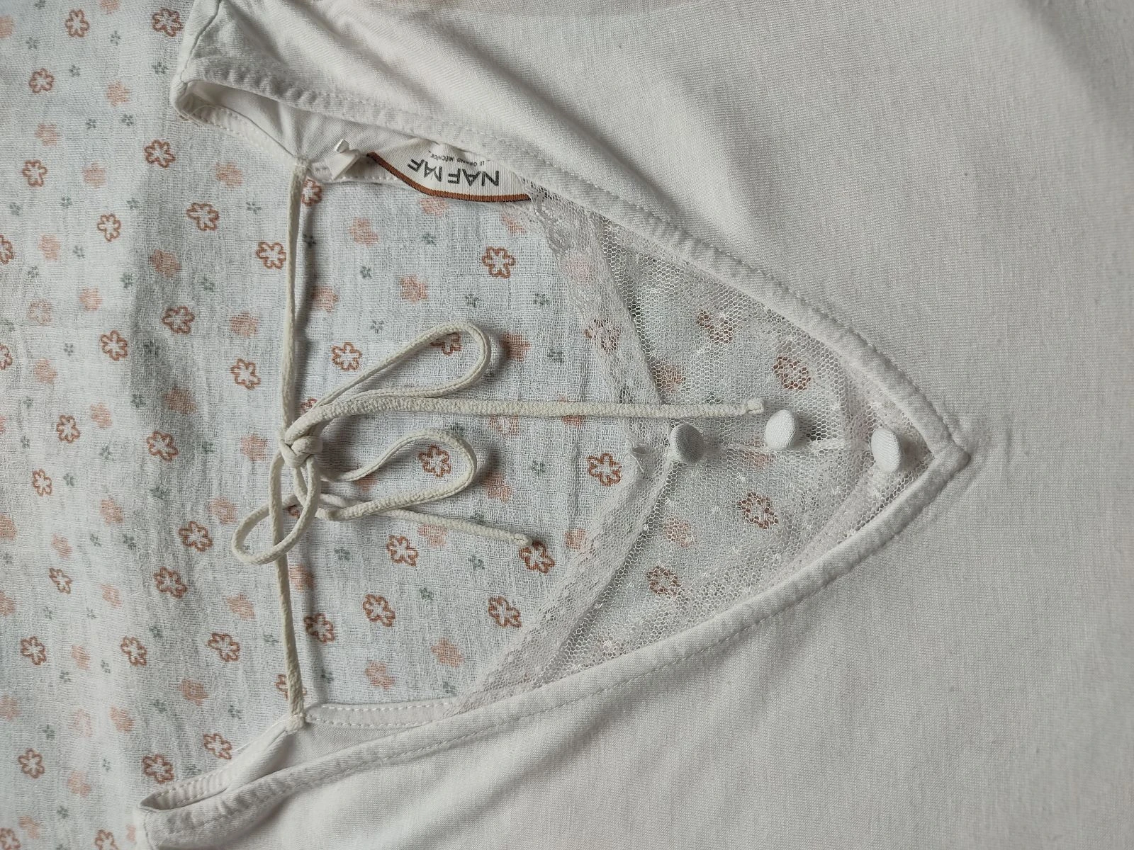 Top de manga corta blanco Naf Naf - Talla L - Buen estado – photo 2